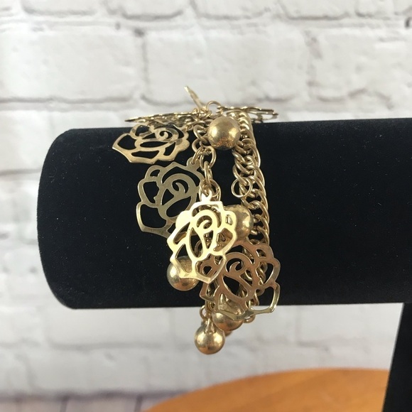 Jewelry - Beautiful Gold Tone Rose Fashion Bracelet - New with Tag